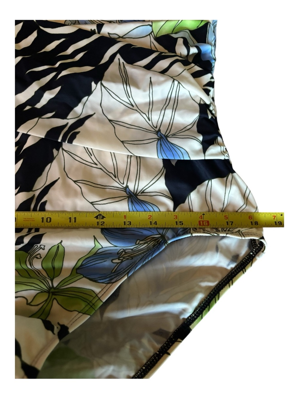 NWT St John Women’s Floral & Zebra Halter One-Piece Swimsuit Blue/Green/Black 12 - Picture 7 of 7